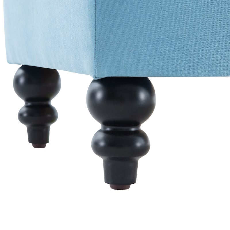 Button-Tufted Storage Bench Ottoman with Solid Wood Legs for Bedroom 50"W x 17.5"D x 18"H