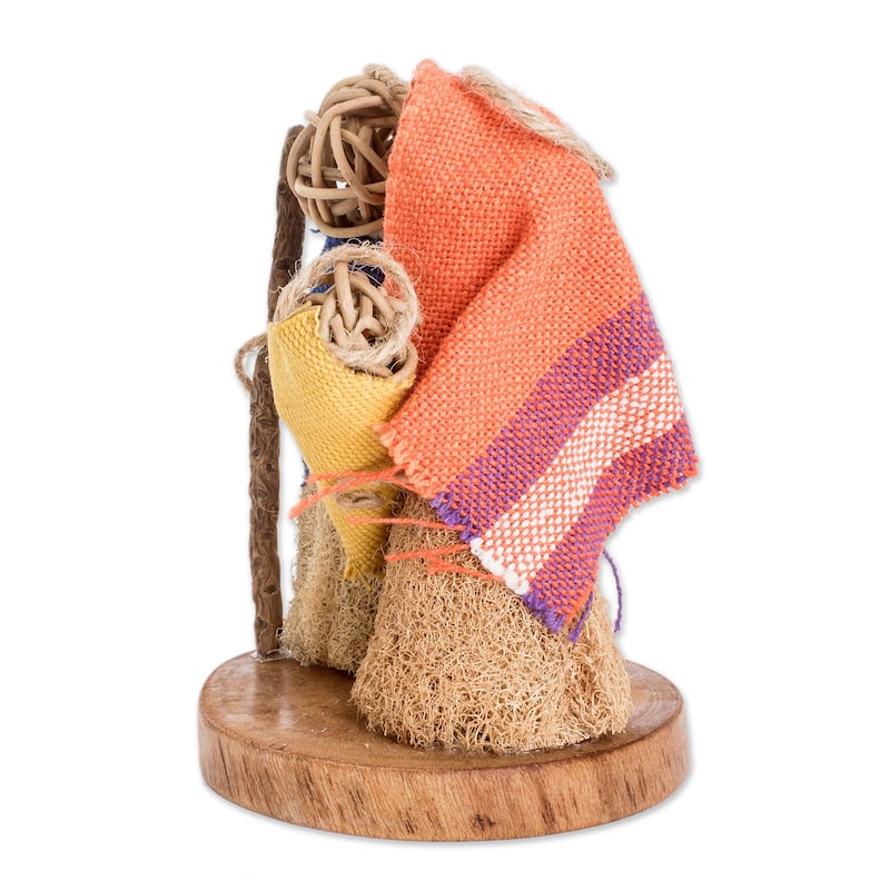 Novica Handmade Bethlehem Miracle Natural Fiber Nativity Sculpture