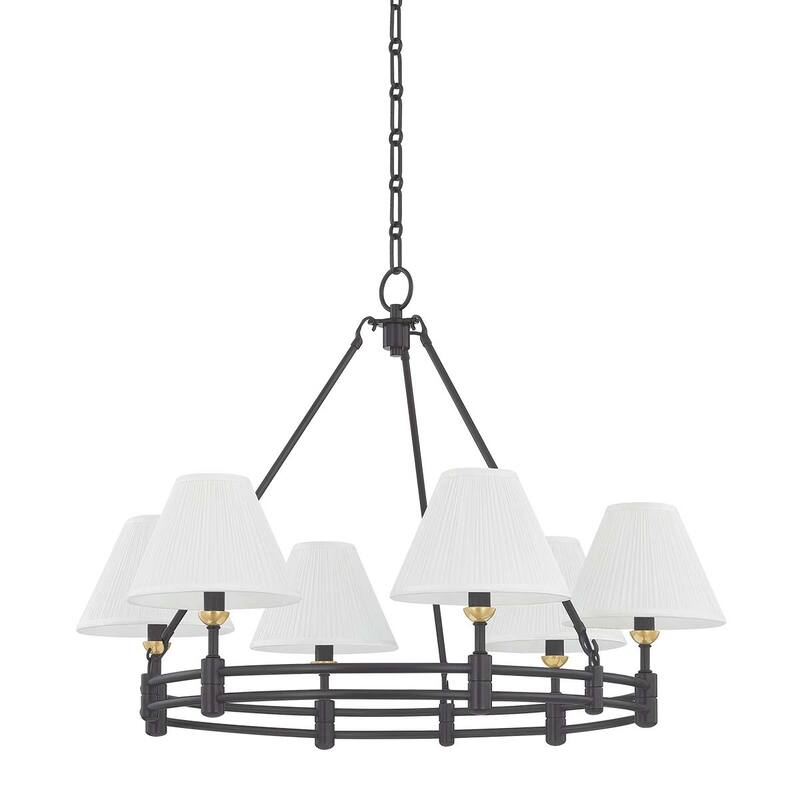 Hudson Valley Lighting MDS1800 Howard 6 Light 33" Wide Chandelier with - Aged Brass / Distressed Bronze
