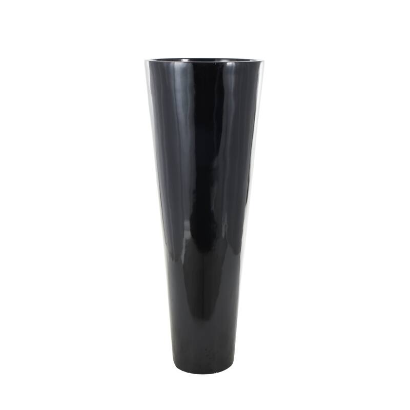Black Fiberglass Minimalistic Floor Decorative Vase