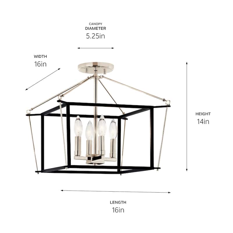 Kichler Lighting Eisley 4-Light Semi-Flush Mount Light