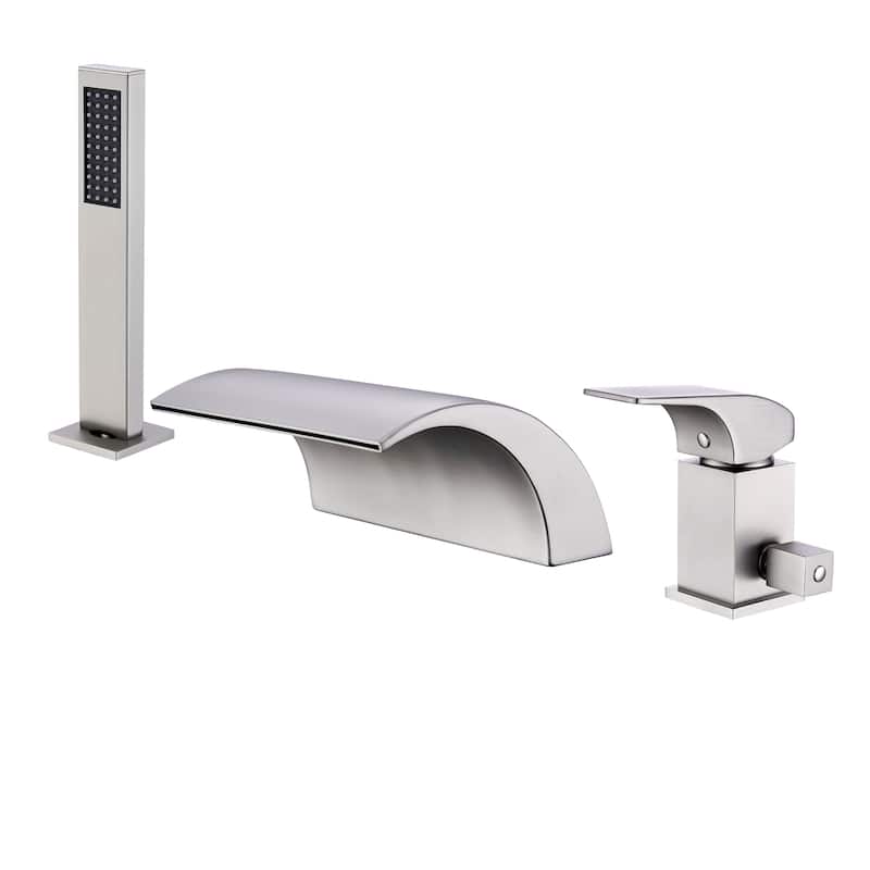 Gold Faucet Waterfall Bathtub Faucet with Hand Shower