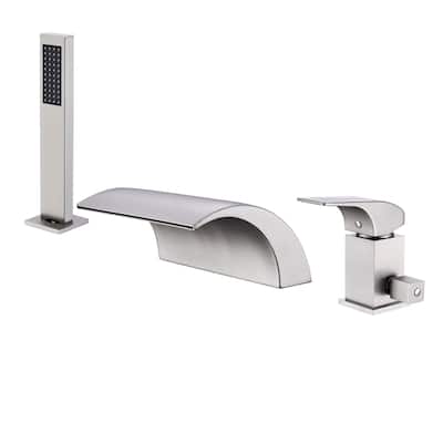 Single-Handle Tub-Mount Roman Tub Faucet with Hand Shower