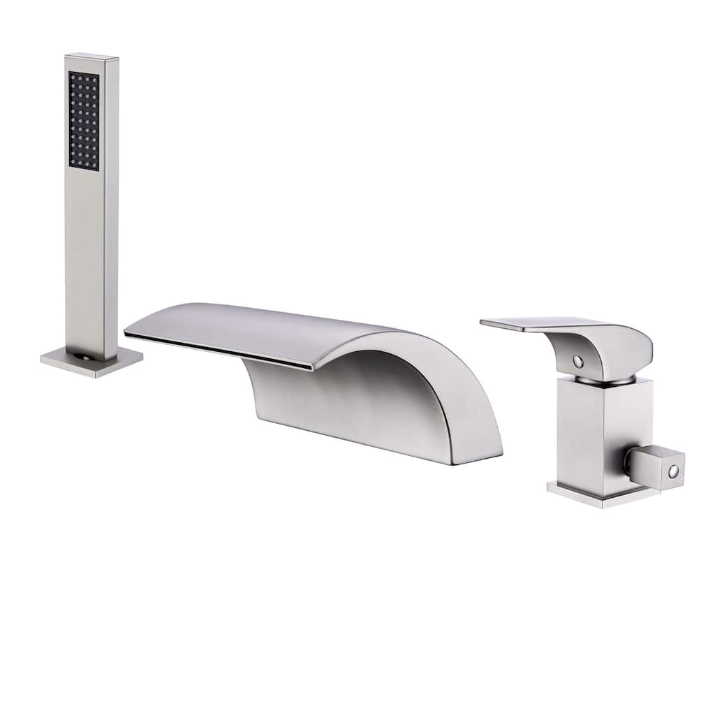Single-Handle Tub-Mount Roman Tub Faucet with Hand Shower