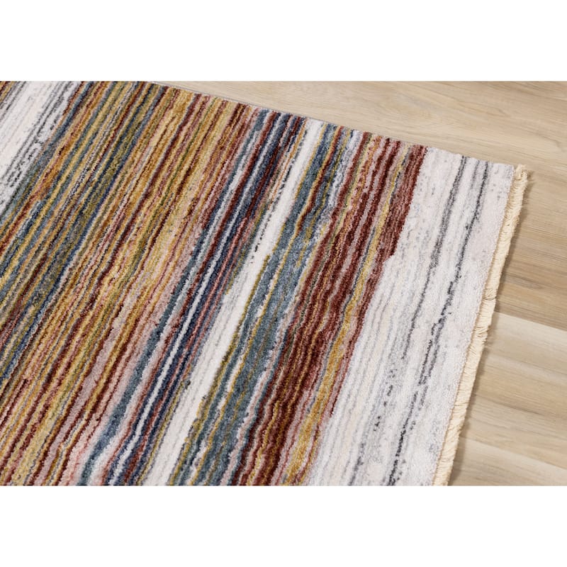 Alpine Rug Co. Olivia Multicolor Distressed Stripes Rug