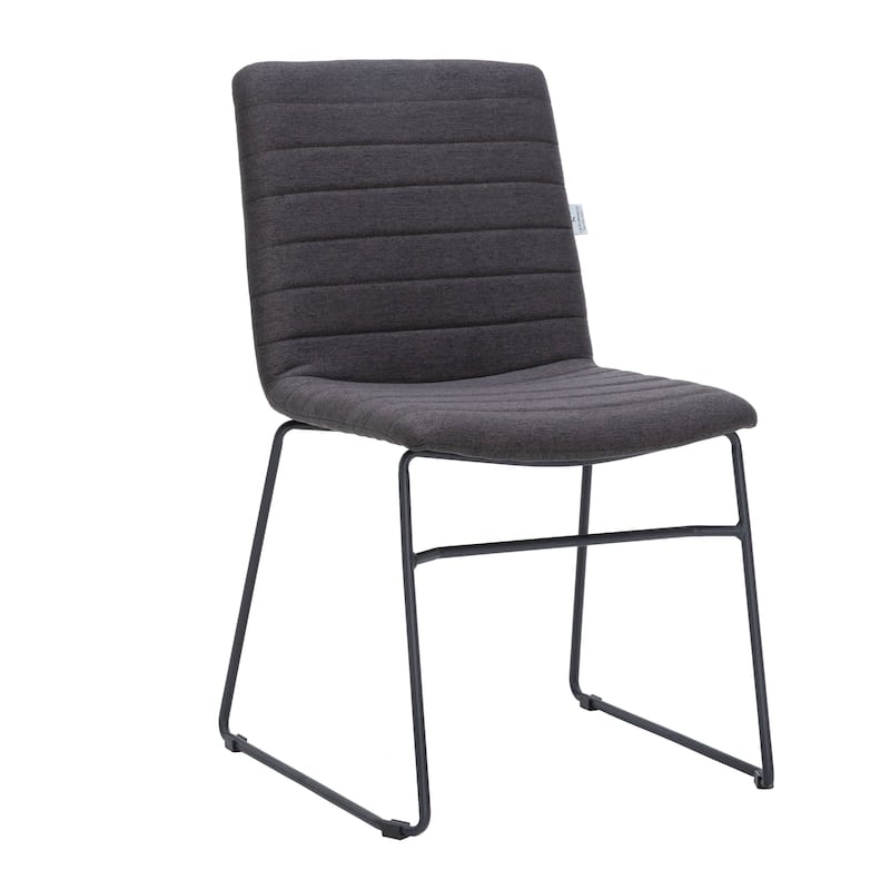 Zylar Modern Leather Guest Chair with Lumbar Support, Stainless Steel Base, High-Density Foam, Floor Protectors, 300 lb Capacity - Brown