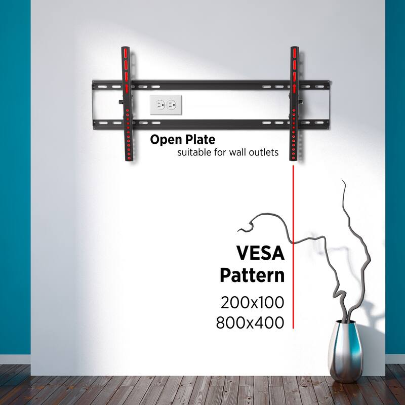 ProMounts Tilt Open Plate TV Wall Mount for TVs 50"-90" Up to 132lbs