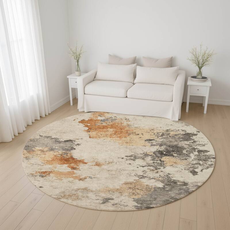Premium Washable Super Soft Mayfield Rug - Rust - 8' x 8'