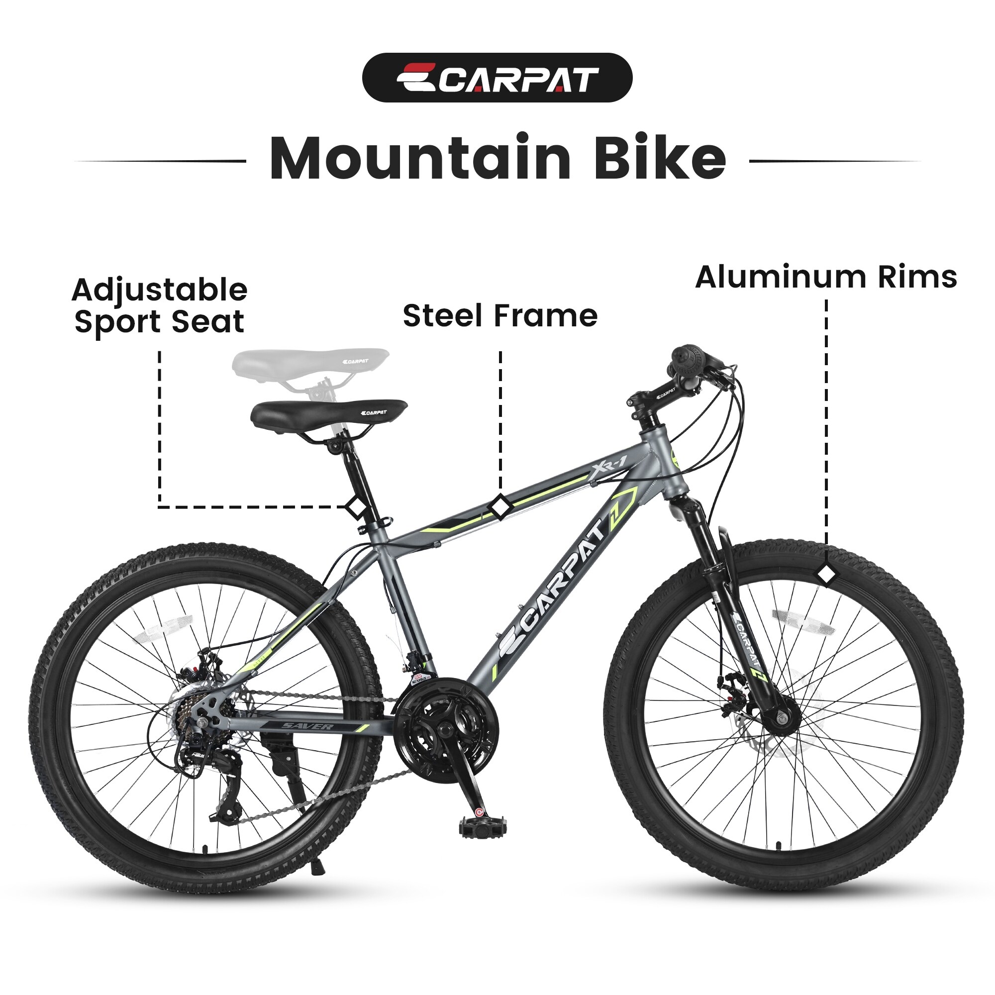 24 Inch Youth Mountain Bike with Steel Frame Shimano 21 Speed Bicycle with Daul Disc Brakes Front Suspension MTB On Sale Bed Bath Beyond 37982884