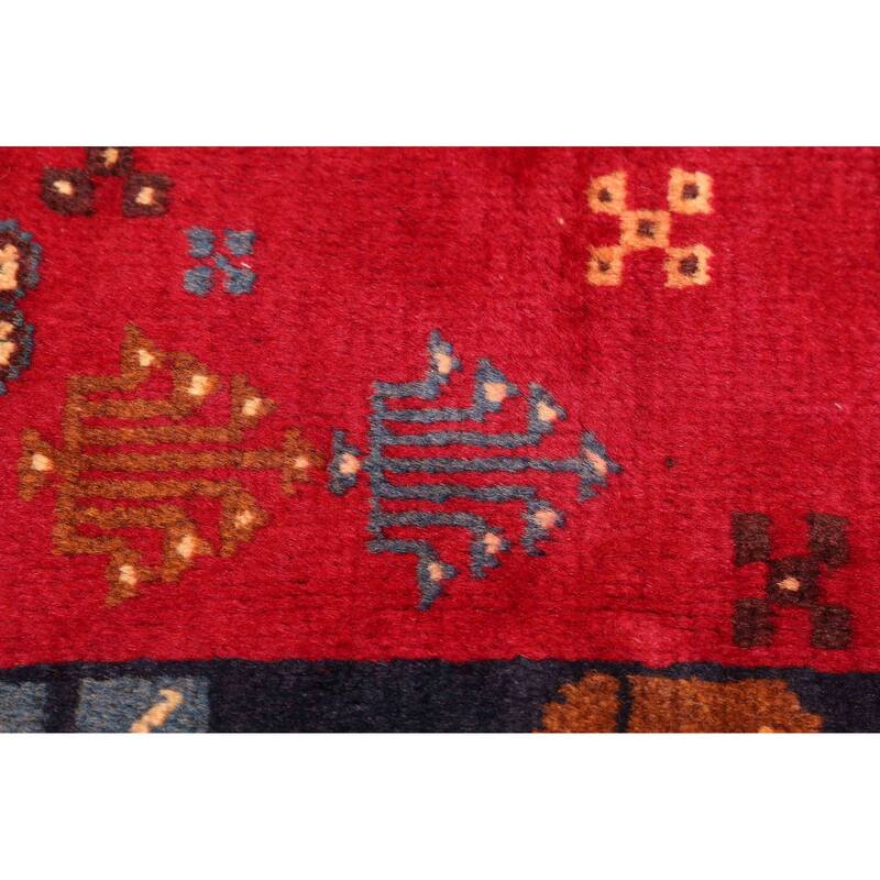 ECARPETGALLERY Hand-knotted Teimani Red Wool Rug - 3'4 x 6'2