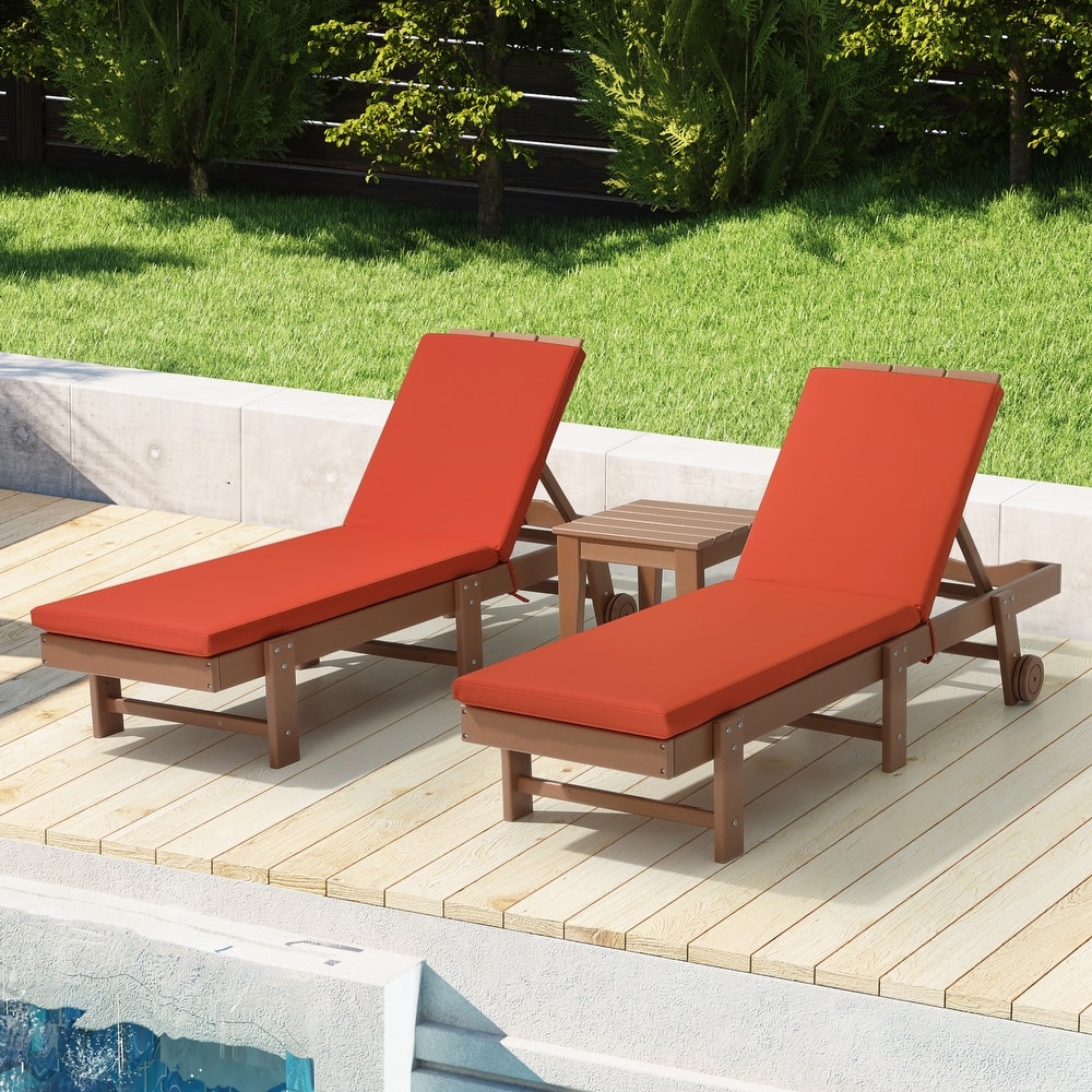 Fading Free All Weather Outdoor Patio Chaise Lounge Cushions Only - (Set of 2)