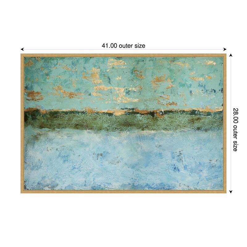 Yellow Horizon by Renate Holzner Framed Canvas Wall Art Print - 41 x 28 in