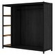 preview thumbnail 7 of 10, Safety Design Metal Frame Floor Bed with Wardrobe, Many Storage Shelves, Full Size, Black