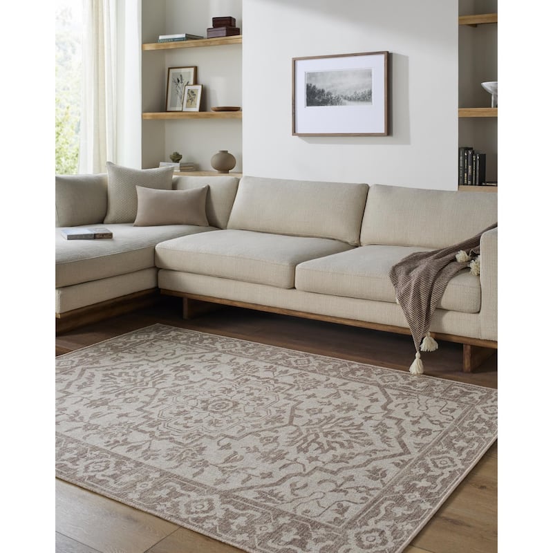 Livabliss Judie Traditional Area Rug - Light Brown - 2' x 3'
