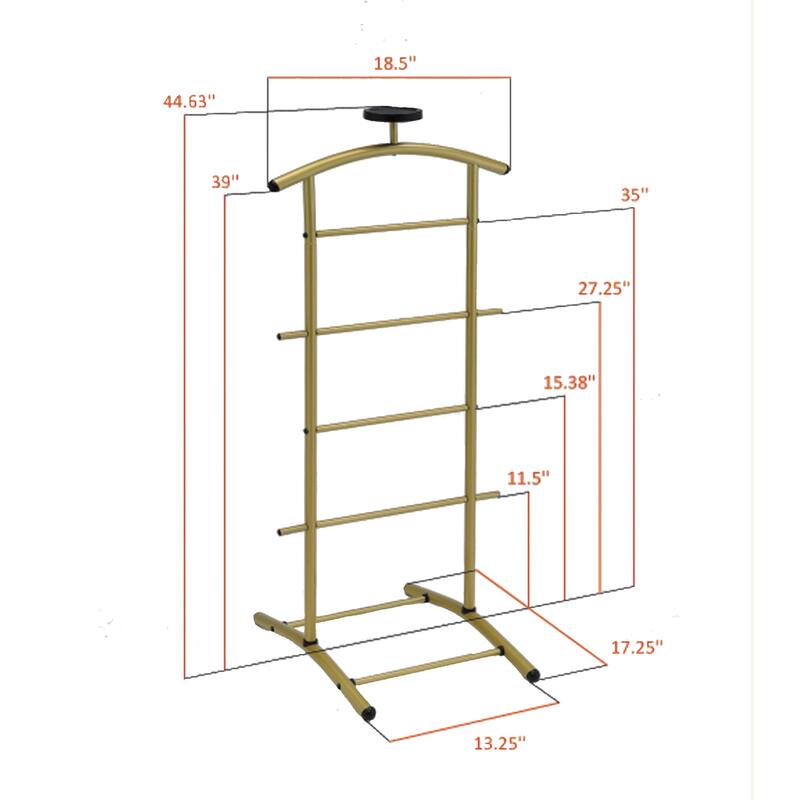 Valet Stand Metal Rod Top Organizer with Accessory Shelf