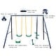 preview thumbnail 3 of 7, Outdoor Backyard Metal Swing Activity Set with Glider for Kid Children