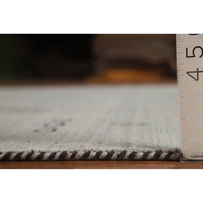 Hand Knotted Oriental 100% Wool Carpet Tribal Tribal Greys & Charcoal Gabbeh Area Rug - 9' 9'' X 8' 0''