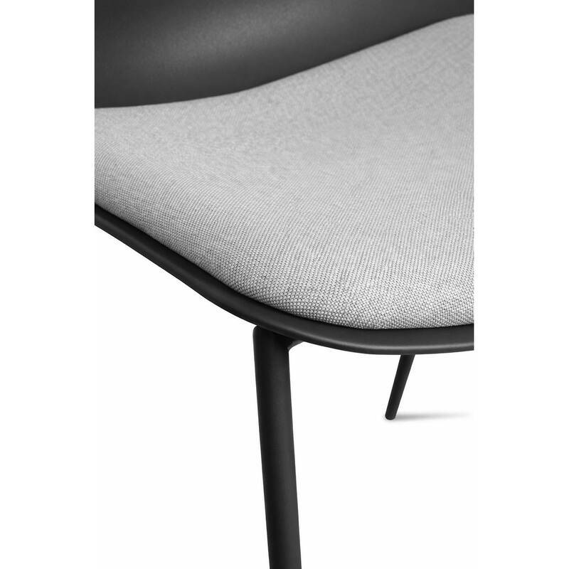 Set of 2 Plastic Dining Side Chairs Padded Cushion For Party Office Kitchen Rental Restaurant Metal Legs Indoor Outdoor Patio