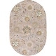 preview thumbnail 35 of 75, Lily Hand-tufted Transitional Floral Pattern Wool Area Rug 6' x 9' Oval - Grey - Runner/Oval