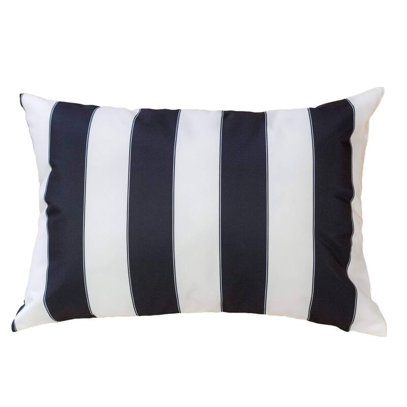 Modern Minimalist Horizon Stripe Pillow - Black
