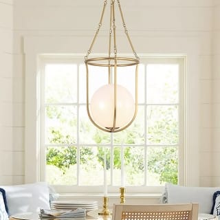 Mid-century 1-Light Glossy Glass Caged Semi-flush Mount - 17.7 in