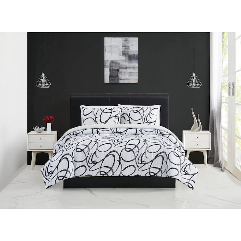Christian Siriano NY® Mimic Black and White Duvet Cover Set