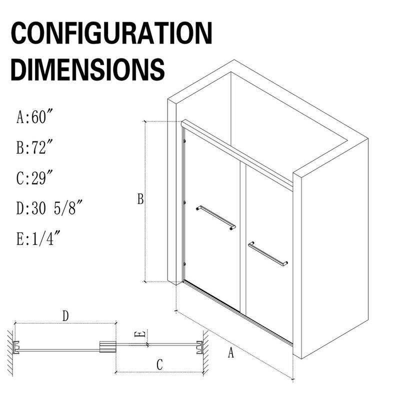 Framed Bypass Shower Door with Glass Panels