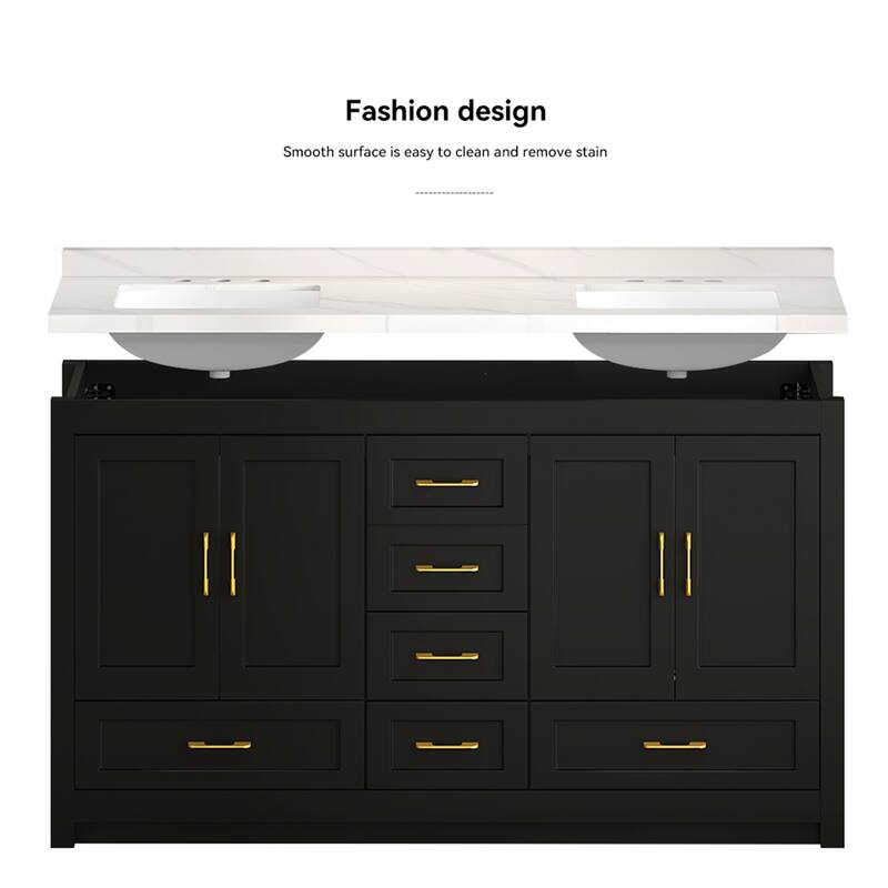 60" Black Bathroom Vanity