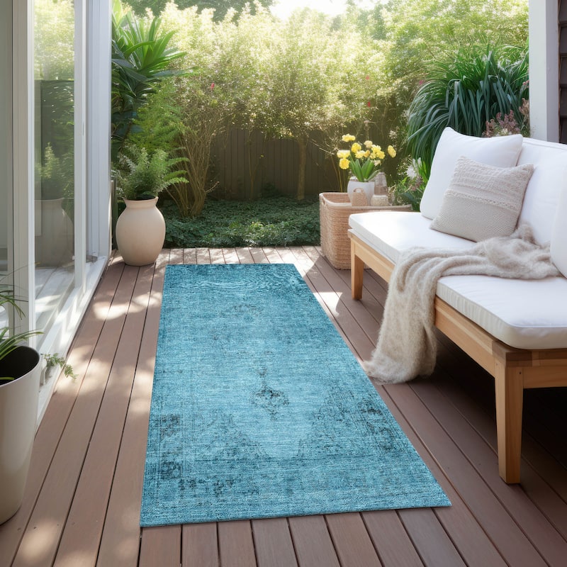 Machine Washable Indoor/ Outdoor Chantille Vintage Traditional Rug