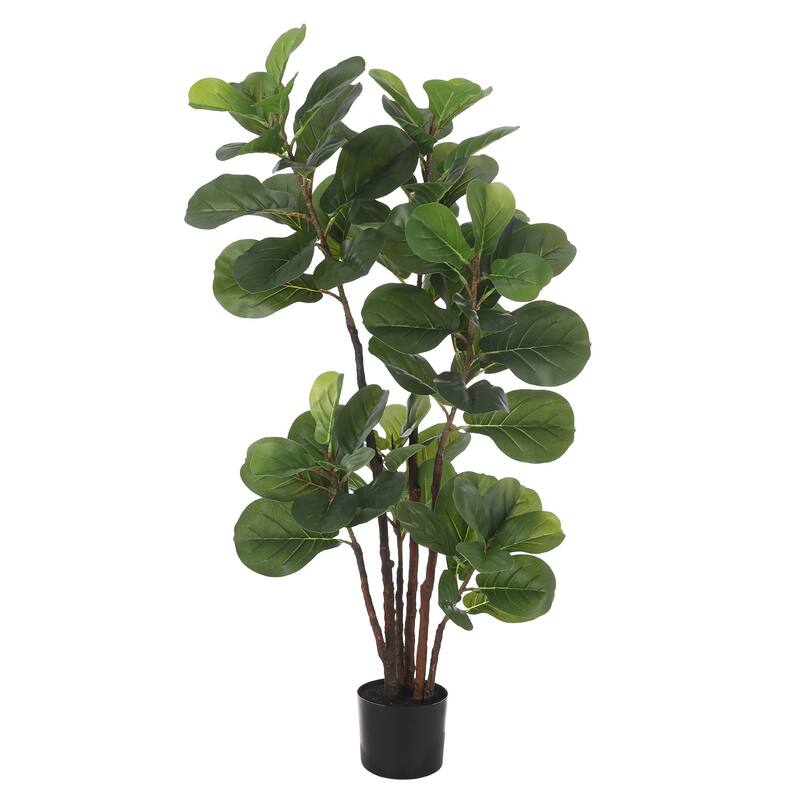 4 Ft Artificial Fiddle Leaf Fig Tree - Green