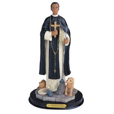 Q-Max 12"H Saint Martin de Porres Statue Holy Figurine Religious Decoration