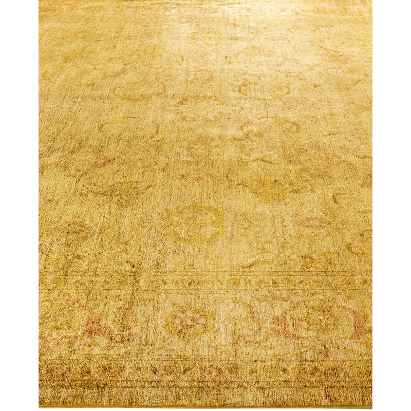 Overdyed One-of-a-Kind Hand-Knotted Area Rug - Yellow - 8' 1" x 10' 4"