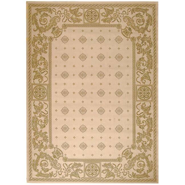 SAFAVIEH Courtyard Beverley Indoor/ Outdoor Waterproof Patio Backyard Rug - 8' x 11' - Natural/Olive