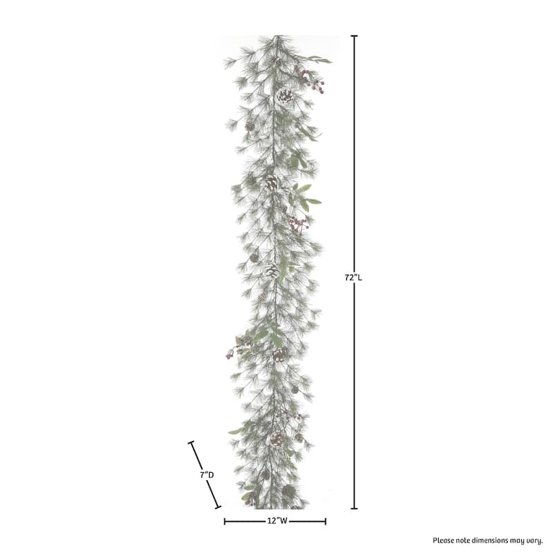 6' X 12" Bristle With Berry Garland