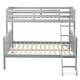 preview thumbnail 11 of 15, Twin over Full Bunk Bed Rubber Wood Convertible with Ladder Guardrail