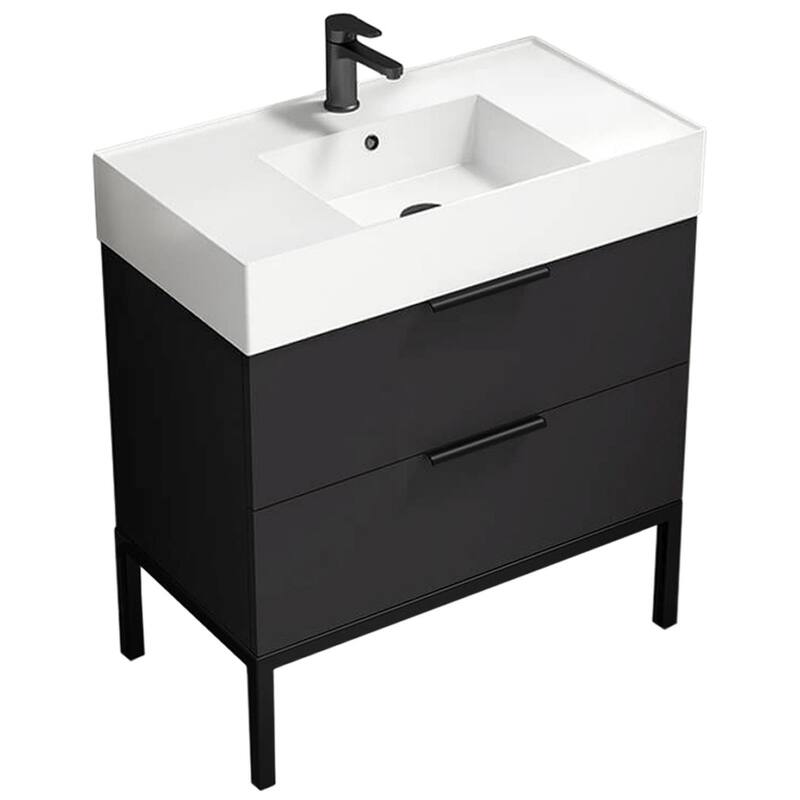 Nameeks Derin-3217 Derin 32" Free Standing Single Basin Vanity Set - Matte Black - Anthracite Finish