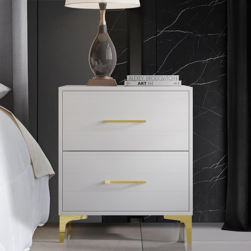 CraftPorch Simple and Stylish 2-Drawers Nightstand