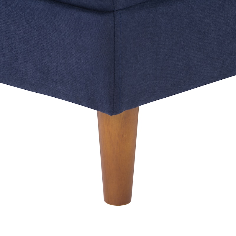 Mulberry Upholstered Mid-Century Modern Ottoman