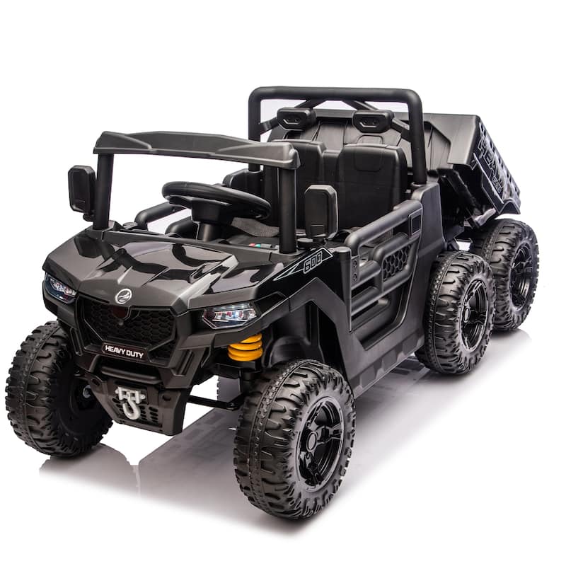 24V 400W Kids Ride On Six-wheel Electric Dump Truck W/ PC 2.4G, 4WD Super Performance, Six-wheel Suspension, Bluetooth