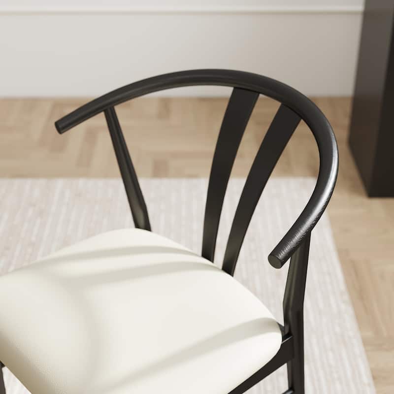 Roundhill Furniture Lavin Curved Back Dining Chairs, Set of 2