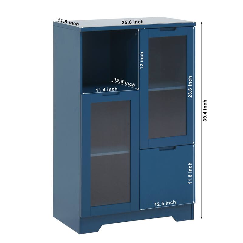 Modern Living Room Storage Cabinet with Doors and Shelves/Drawers,4 Colors