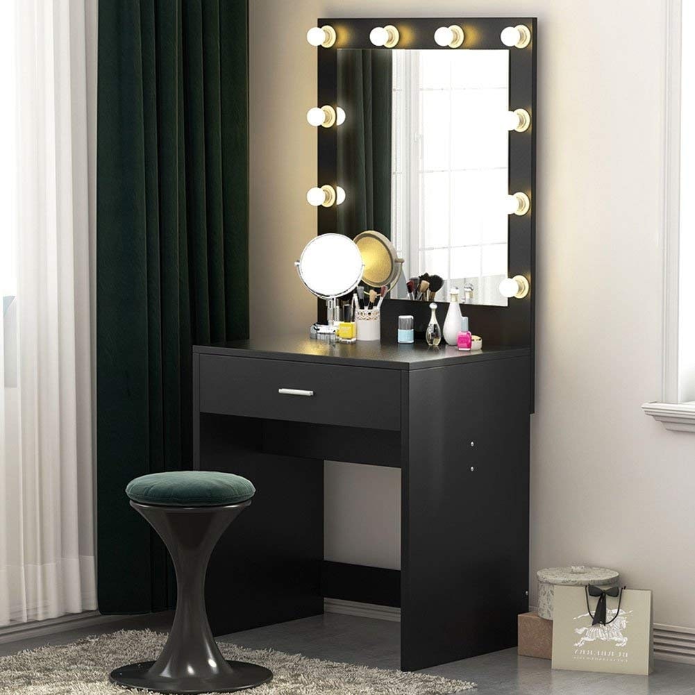 Shop Makeup Vanity With Lighted Mirror Dressing Table Dresser