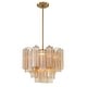preview thumbnail 2 of 4, Addis 4 Light Aged Brass Chandelier - 17.75"W x 13.75"H x 17.75"D