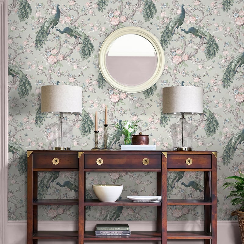 Laura Ashley Belvedere Sage Green Wallpaper