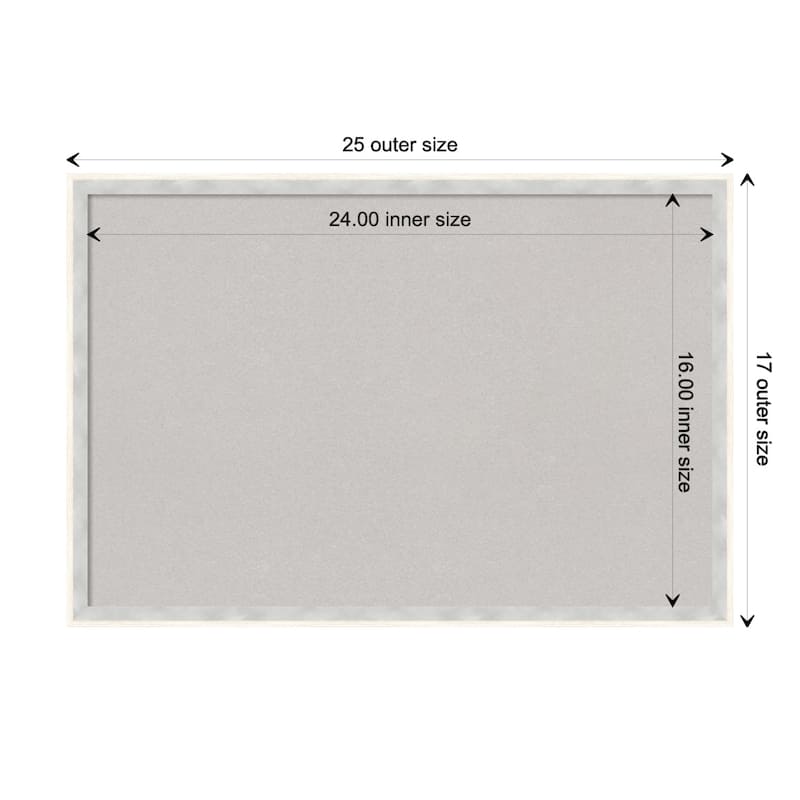Paige Wood Framed Grey Corkboard Bulletin Board - Paige White Silver - Board Size 24x16