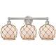 Option Brushed Satin Nickel / White Glass with Brown Rope