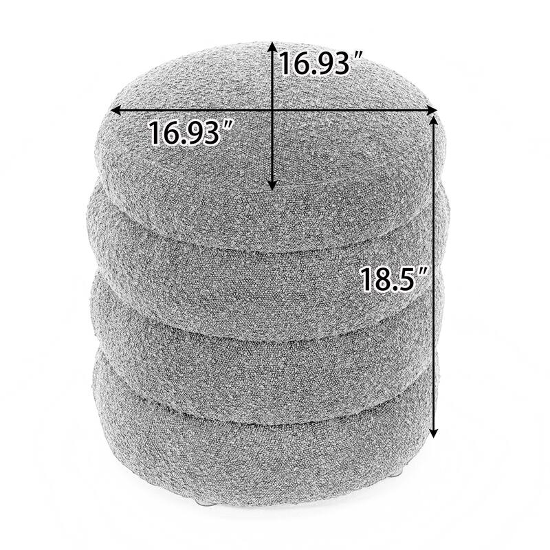 Velvet Round Footrest Ottoman