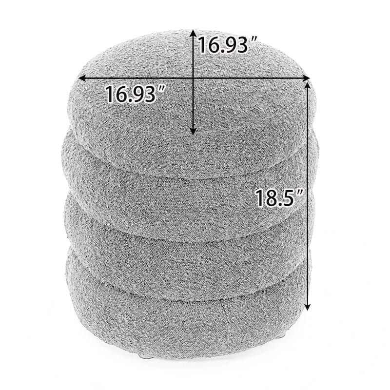 Velvet Round Ottoman Footrest Stool