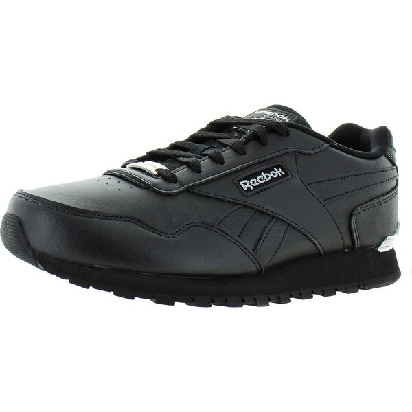 black leather running shoes