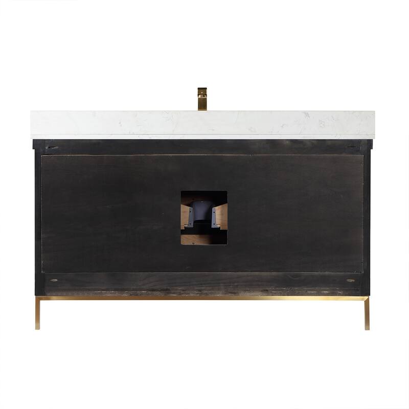 Altair Kesia Bathroom Vanity with Composite Stone Countertop with Mirror